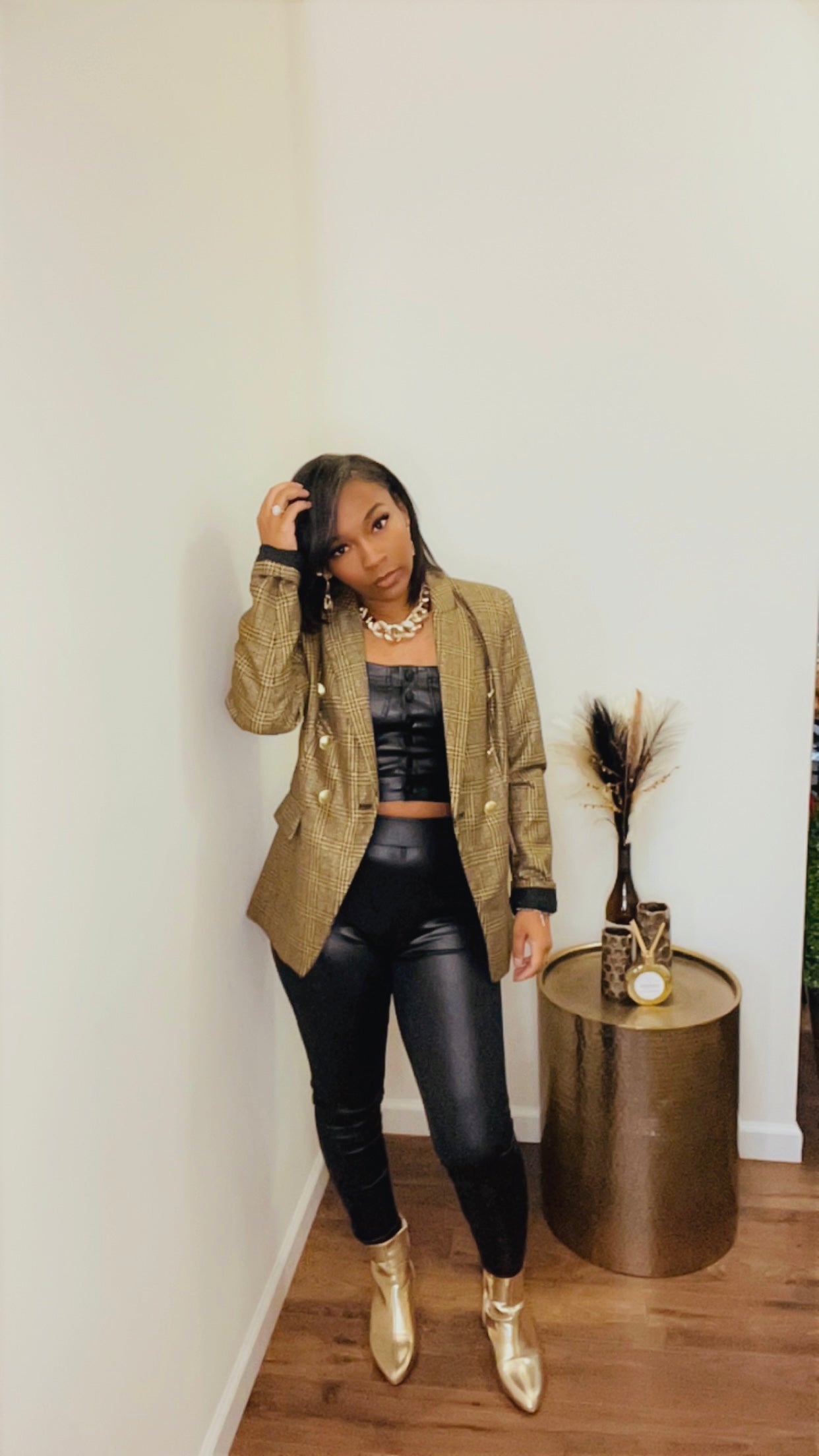Black Vegan Leather Leggings
