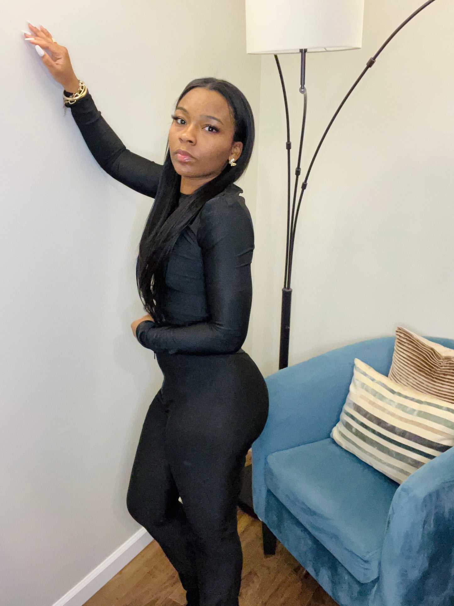 Slim Black Pants Set