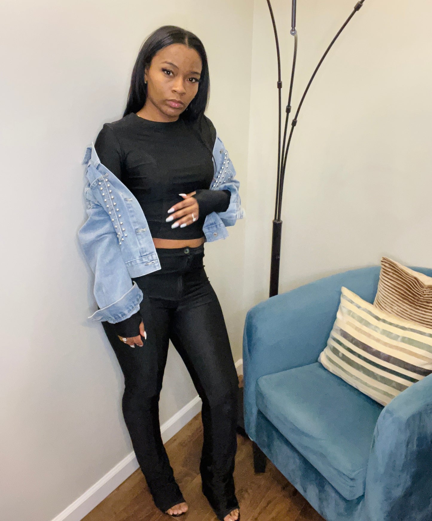 Slim Black Pants Set
