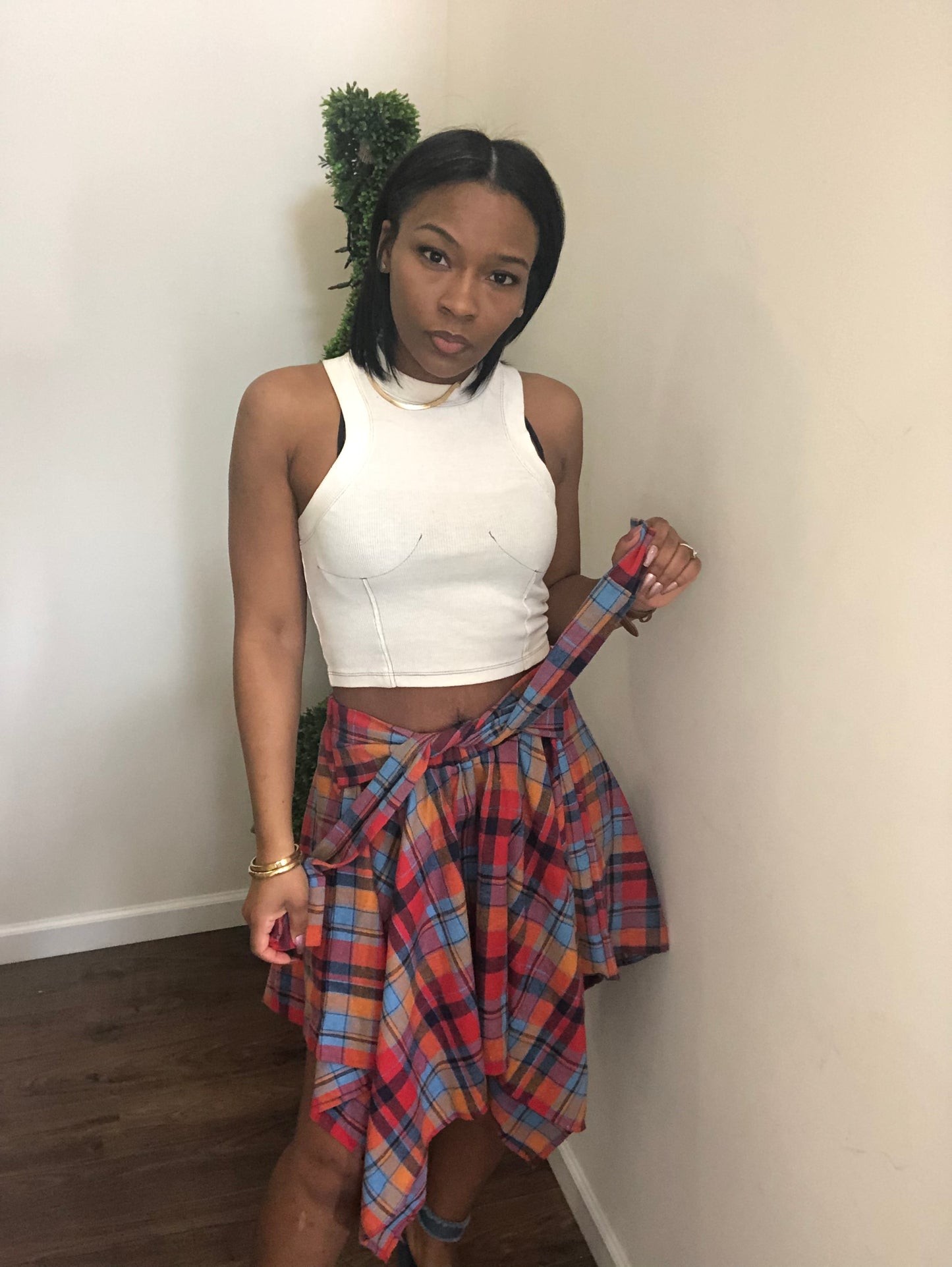 Plaid Shirt Skirt