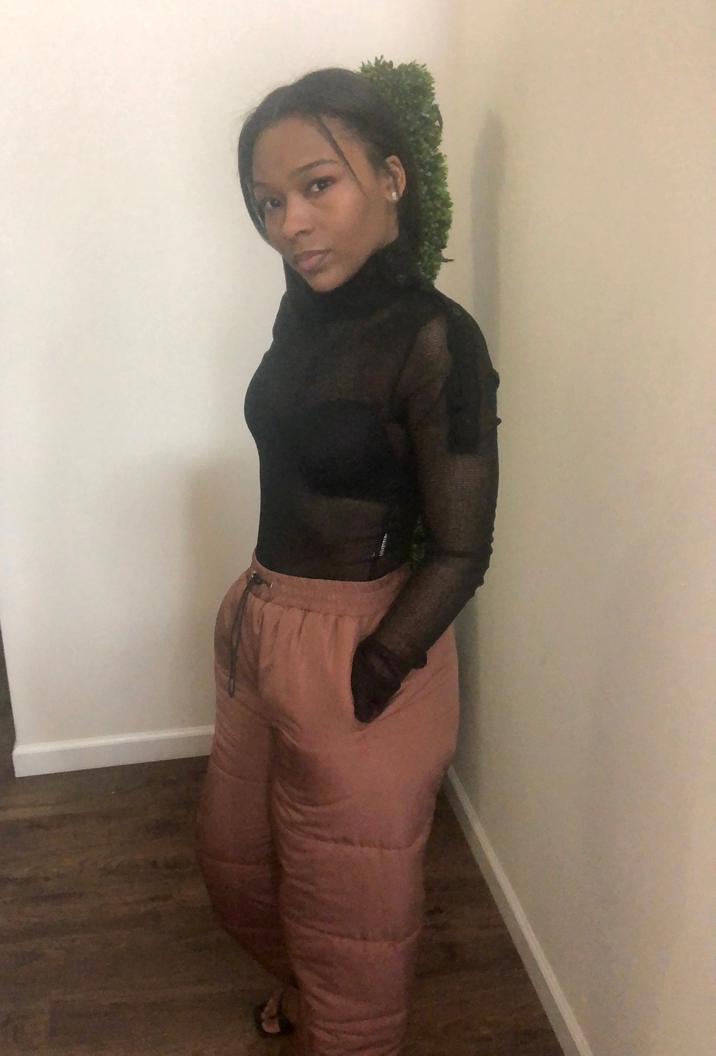 Net Shoulder Bodysuit