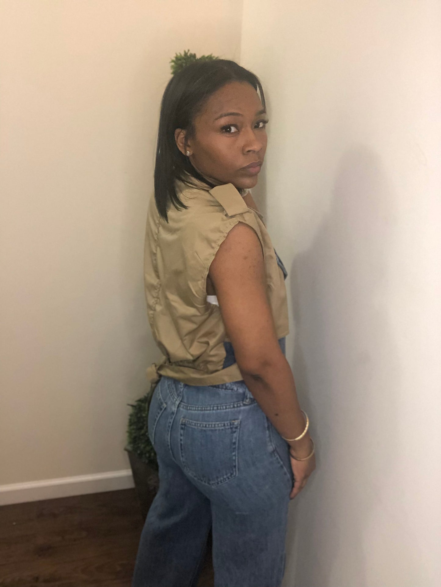 Denim Khaki Shirt Vest